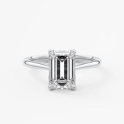 Tulip emerald cathedral engagement ring