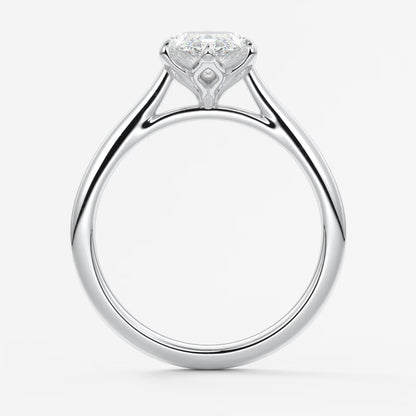 Tulip marquise cathedral engagement ring