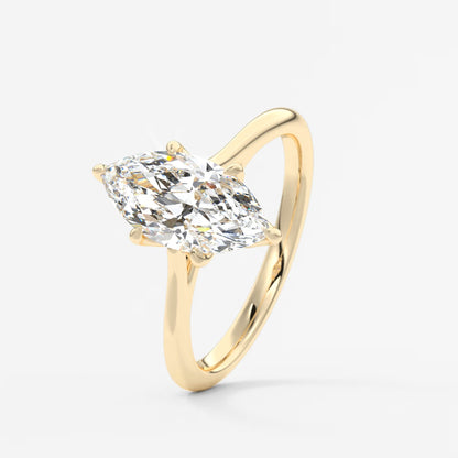 Tulip marquise cathedral engagement ring