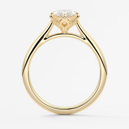 Tulip marquise cathedral engagement ring