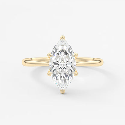 Tulip marquise cathedral engagement ring