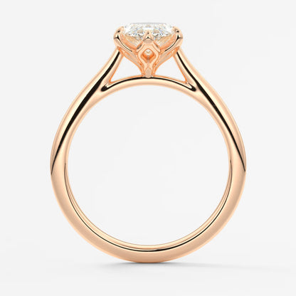 Tulip marquise cathedral engagement ring