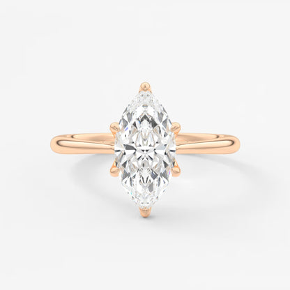 Tulip marquise cathedral engagement ring
