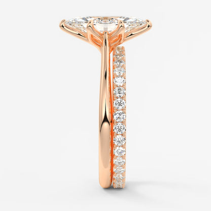 Tulip marquise cathedral engagement ring
