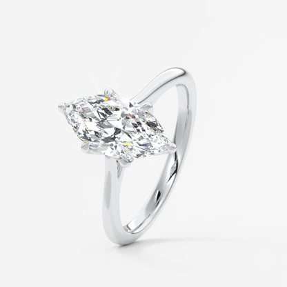 Tulip marquise cathedral engagement ring