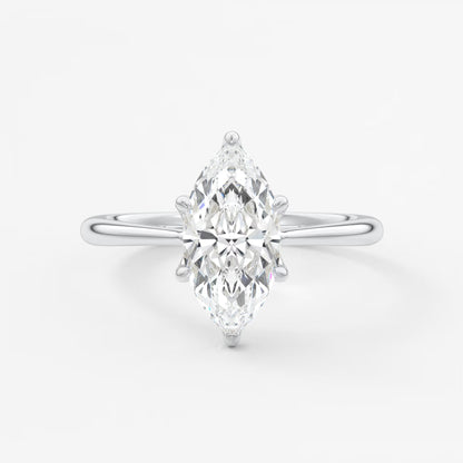 Tulip marquise cathedral engagement ring