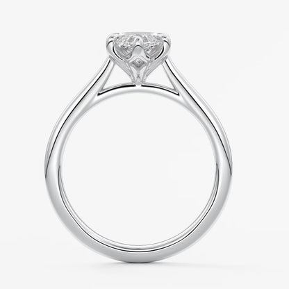 Tulip marquise two-tone cathedral engagement ring