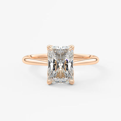 Tulip radiant cathedral engagement ring