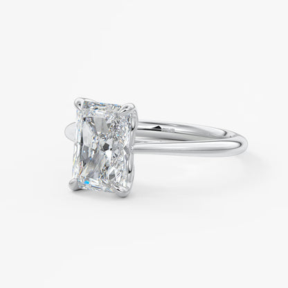 Tulip radiant cathedral engagement ring