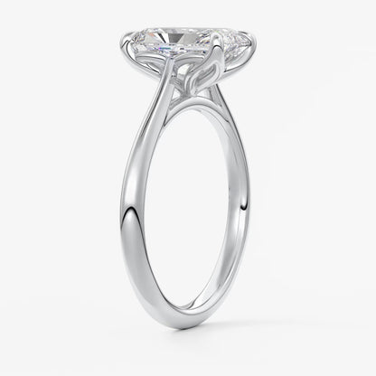 Tulip radiant cathedral engagement ring