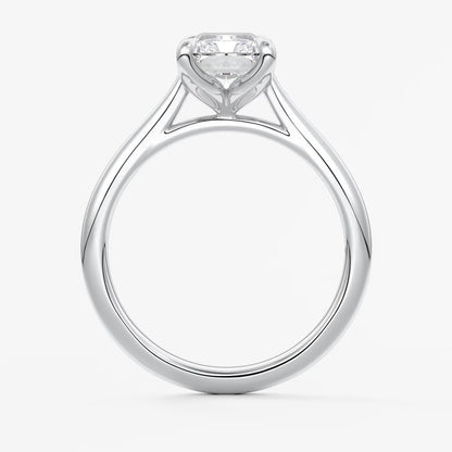 Tulip radiant cathedral engagement ring