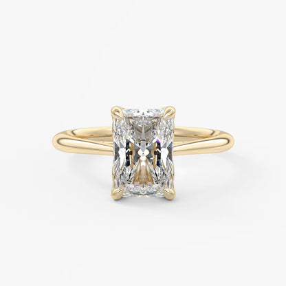 Tulip radiant cathedral engagement ring