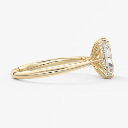 Tulip radiant cathedral engagement ring