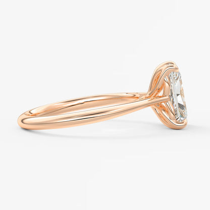 Tulip radiant cathedral engagement ring