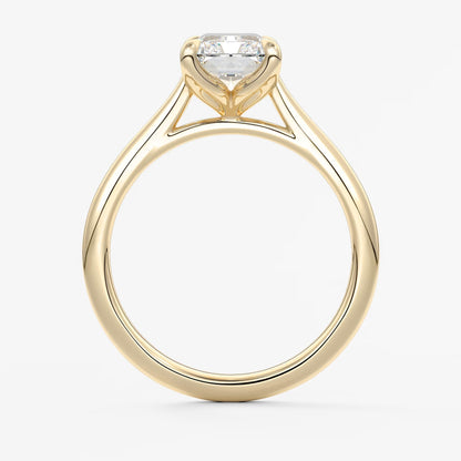 Tulip radiant cathedral engagement ring