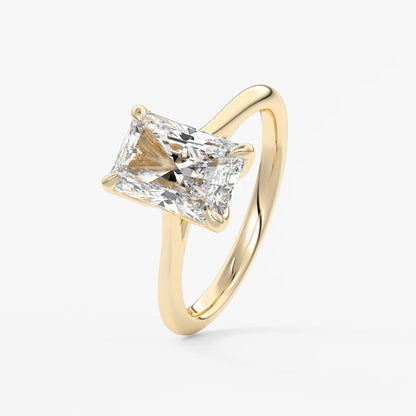 Tulip radiant cathedral engagement ring