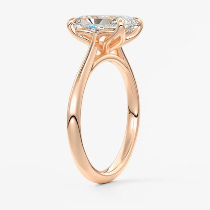 Tulip radiant cathedral engagement ring