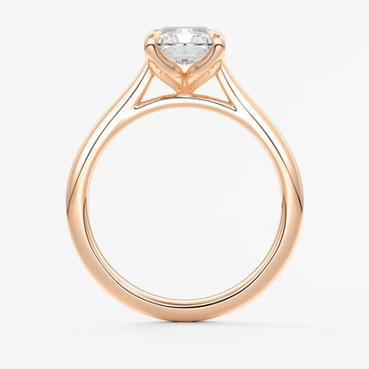 Tulip radiant cathedral engagement ring