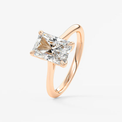 Tulip radiant cathedral engagement ring
