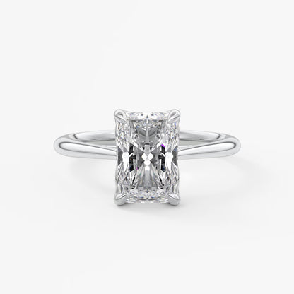 Tulip radiant cathedral engagement ring