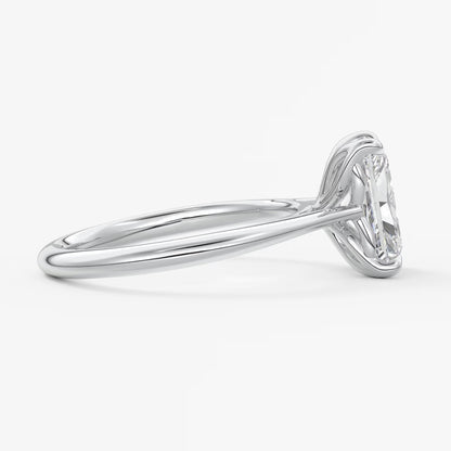 Tulip radiant cathedral engagement ring