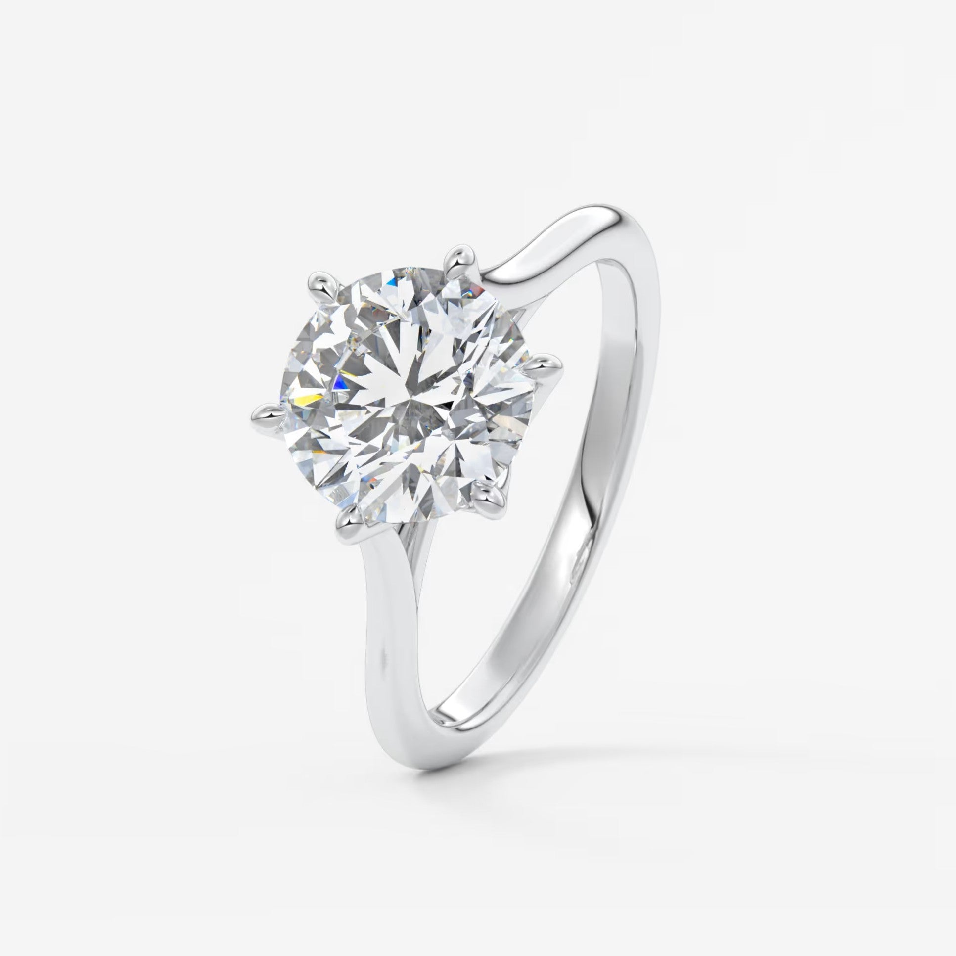 Tulip round two-tone cathedral engagement ring