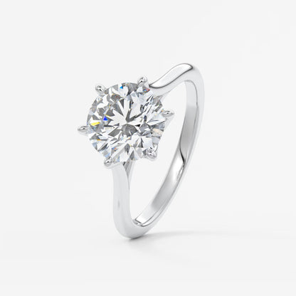 Tulip round two-tone cathedral engagement ring