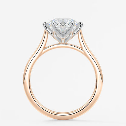Tulip round two-tone cathedral engagement ring