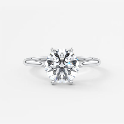 Tulip round two-tone cathedral engagement ring
