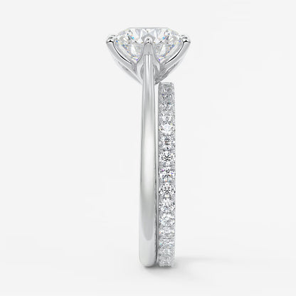 Tulip round two-tone cathedral engagement ring