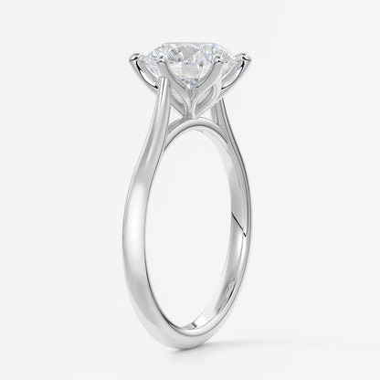 Tulip round two-tone cathedral engagement ring