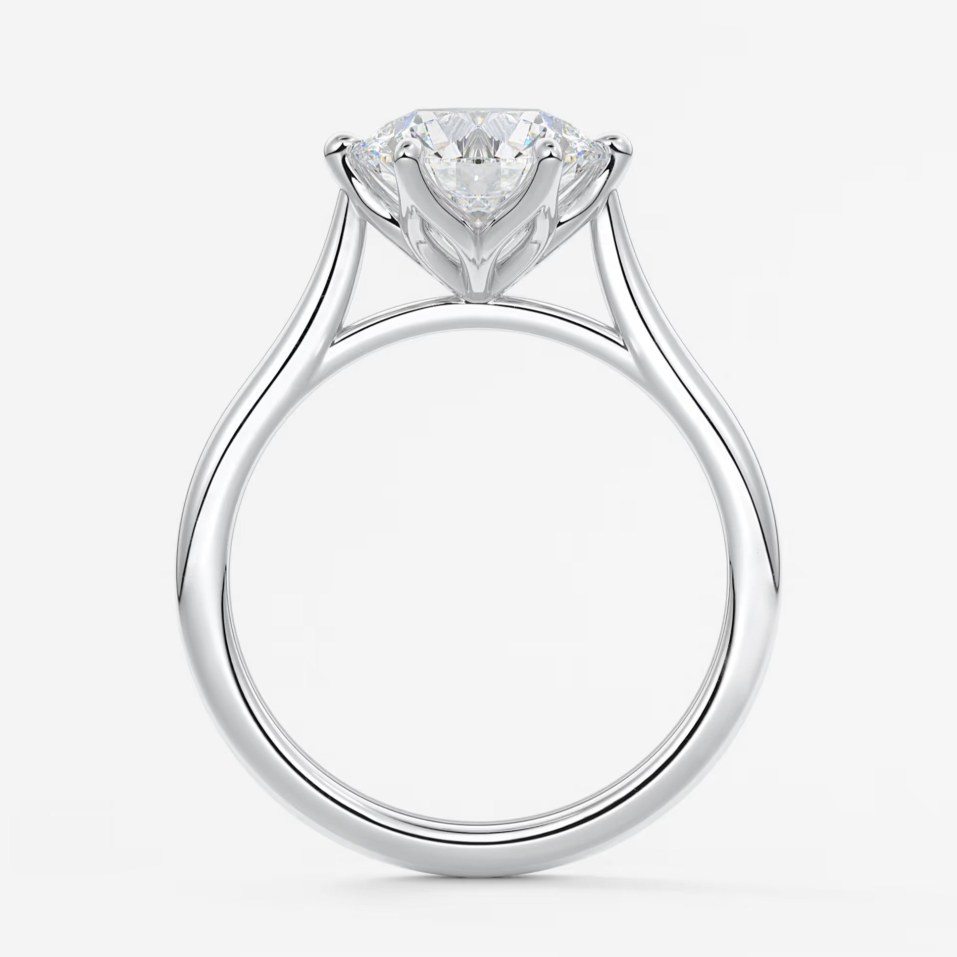 Tulip round two-tone cathedral engagement ring