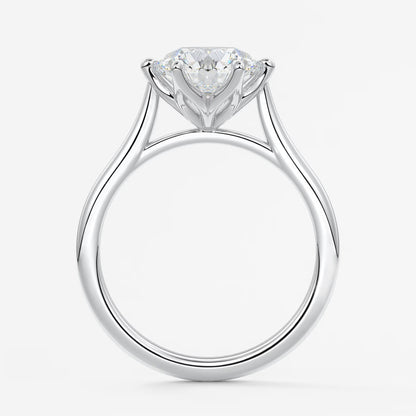 Tulip round two-tone cathedral engagement ring
