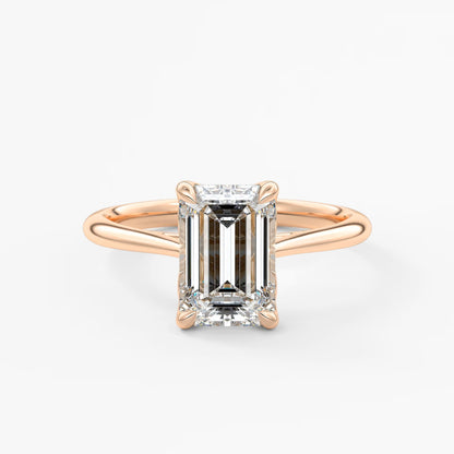 Tulip emerald cathedral engagement ring