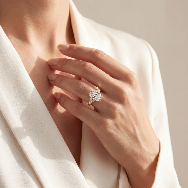 2.5ct Elongated cushion engagement ring
