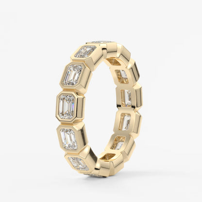 Valora east-west emerald bezel eternity band