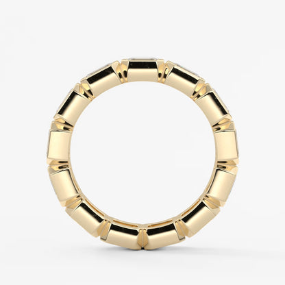 Valora east-west emerald bezel eternity band