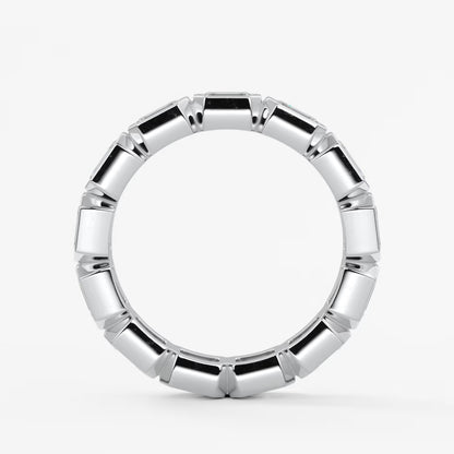 Valora east-west emerald bezel eternity band