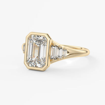 Véda emerald heirloom – seven-stone graduated baguette ring
