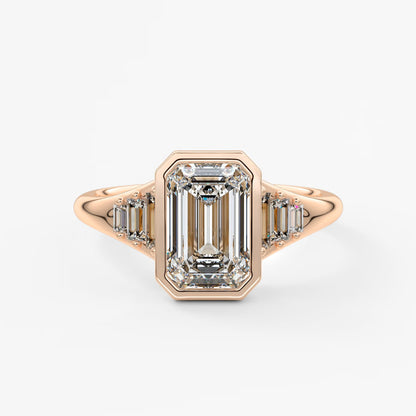 Véda emerald heirloom – seven-stone graduated baguette ring