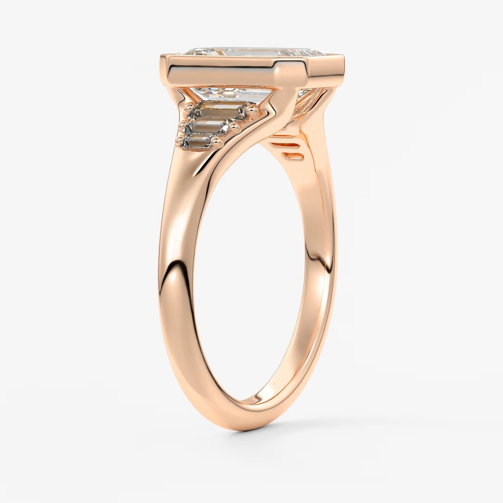 Véda emerald heirloom – seven-stone graduated baguette ring