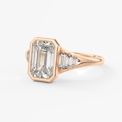 Véda emerald heirloom – seven-stone graduated baguette ring