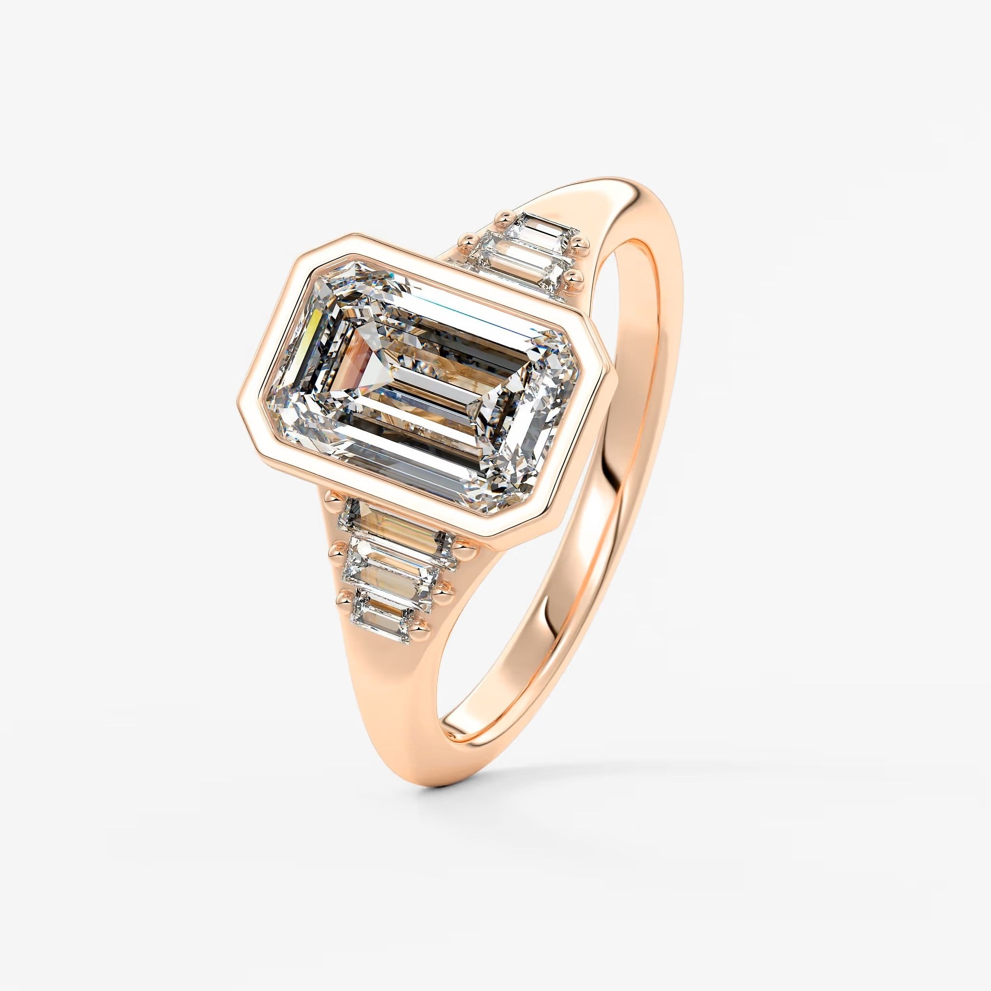Véda emerald heirloom – seven-stone graduated baguette ring