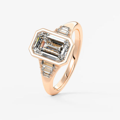 Véda emerald heirloom – seven-stone graduated baguette ring