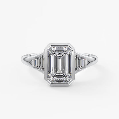Véda emerald heirloom – seven-stone graduated baguette ring