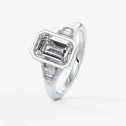 Véda emerald heirloom – seven-stone graduated baguette ring
