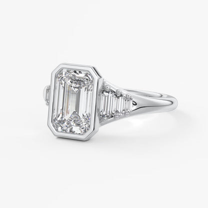 Véda emerald heirloom – seven-stone graduated baguette ring