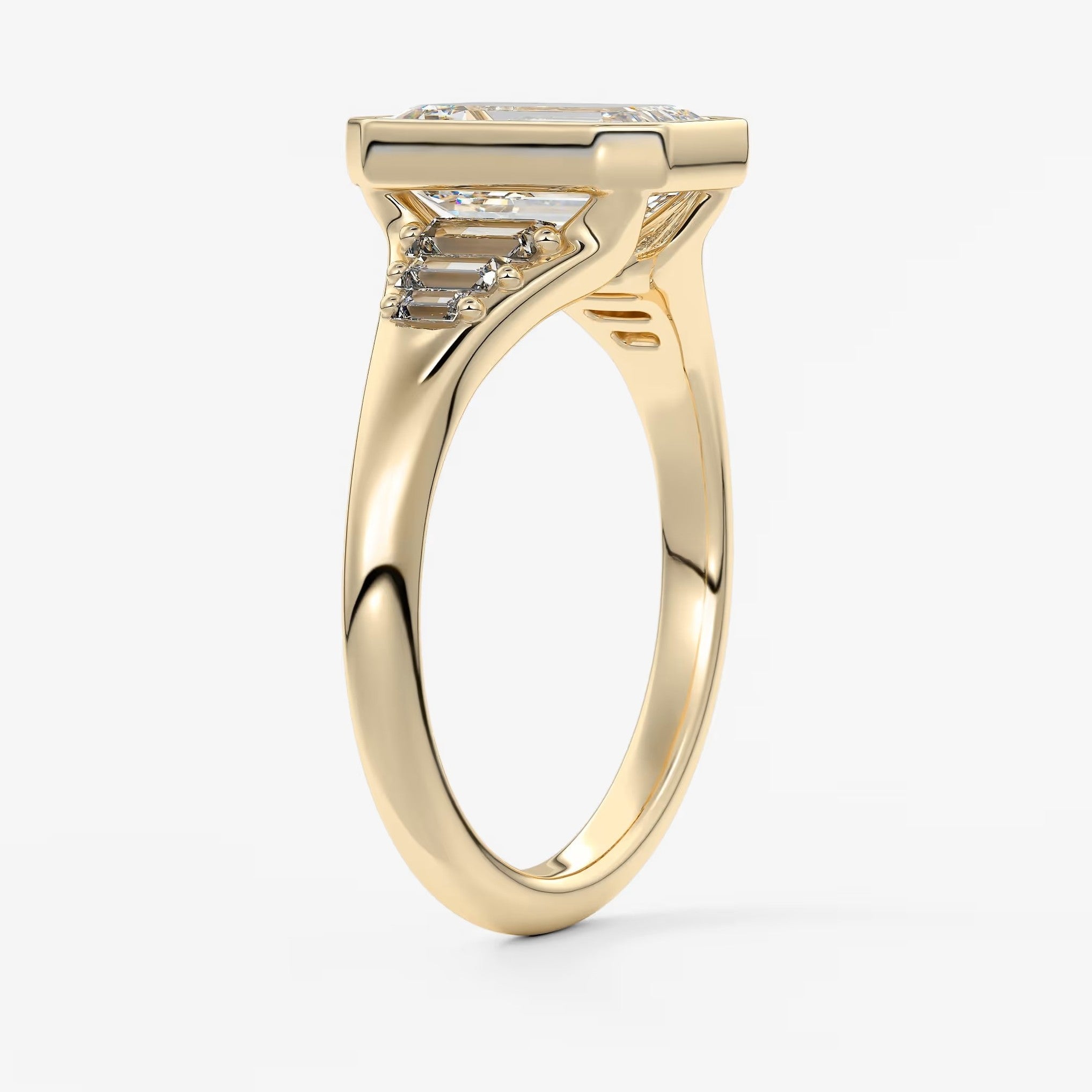 Véda emerald heirloom – seven-stone graduated baguette ring