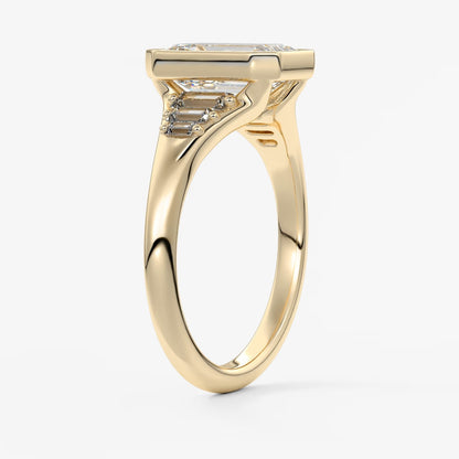 Véda emerald heirloom – seven-stone graduated baguette ring