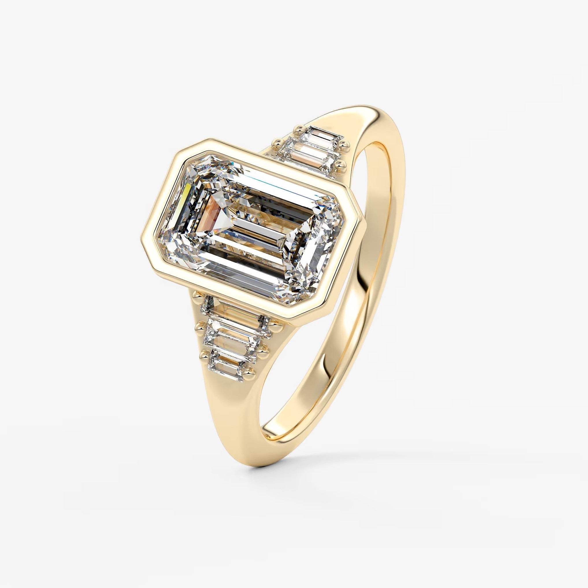 Véda emerald heirloom – seven-stone graduated baguette ring